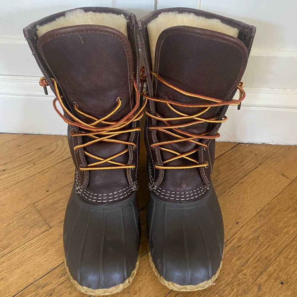 LL Bean Shearling Lined 10” Bean Boots, Sz 8
